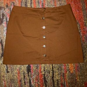Classy brown skirt with buttons -UOF